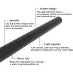 Wardrobe Rail Black Wall and Wardrobe Mounted for Clothes Hanging - 25 x 1829mm - tradefit - 1