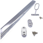 Wardrobe Rail Kit - Oval - Polished Chrome - 1219mm x 30mm x 15mm Tube with 2x End Sockets & 1x Centre Brackets - tradefit - 1