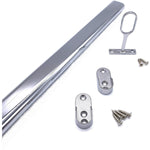 Wardrobe Rail Kit - Oval - Polished Chrome - 1829mm x 30mm x 15mm Tube with 2x End Sockets & 1x Centre Brackets - tradefit - 1