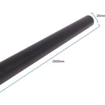 Wardrobe Rail Kit - Black - 25mm Tube - 2500mm Rail with End Sockets & Centre Bracket - tradefit - 3