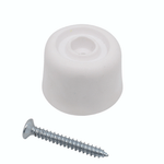 White Rubber Floor/Wall Mounted Door Stop - 31 x 22mm - White - tradefit - 1