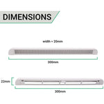 Trickle Window Slot Vent Set Inside & Out - 300mm - 2328mm²EA - White - Pack of 50 - tradefit - 5