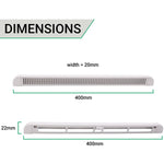 Trickle Window Slot Vent Set Inside & Out - 400mm - 3180mm²EA - White - Pack of 50 - tradefit - 4