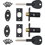Concealed Window Security Rack Bolts 32mm Pack of 2 + 2 Keys - Black - tradefit - 1