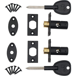 Concealed Window Security Rack Bolts 32mm Pack of 2 + 2 Keys - Black - tradefit