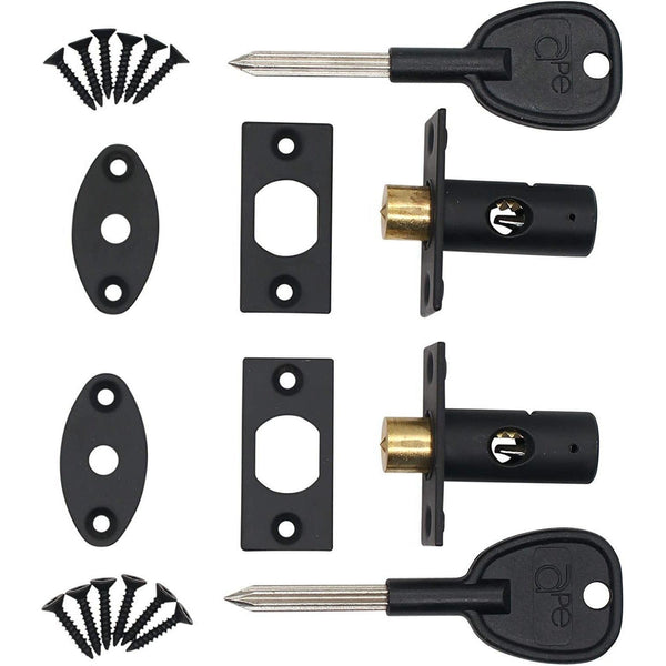 Concealed Window Security Rack Bolts 32mm Pack of 2 + 2 Keys - Black - tradefit - Featured Image