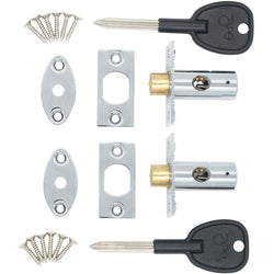 Concealed Window Security Rack Bolts 32mm Pack of 2 + 2 Keys - Polished Chrome - tradefit