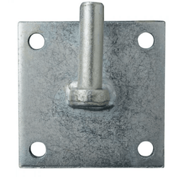 Gate Hinge Hook On Plate 75 x 75 x 12mm - Zinc Plated - Single - tradefit