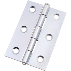 Steel Butt Hinges 1840 Loose Pin Pattern - 76x51x1.5mm - Zinc Plated - Pair - EXCLUDING Screws - tradefit