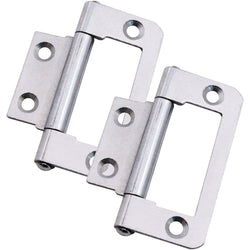 Steel Flush Cabinet Hinges - 50mm - Zinc Plated - Pair - EXCLUDING Screws - tradefit