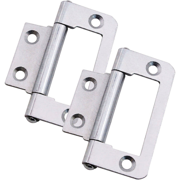 Steel Flush Cabinet Hinges - 50mm - Zinc Plated - Pair - EXCLUDING Screws - tradefit - Featured Image