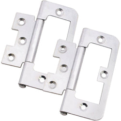 Steel Flush Cabinet Hinges - 75mm - Zinc Plated - Pair - EXCLUDING Screws - tradefit