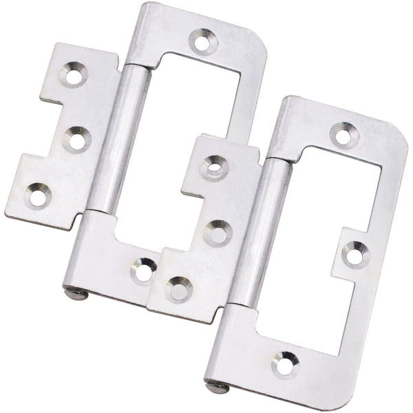 Steel Flush Cabinet Hinges - 75mm - Zinc Plated - Pair - EXCLUDING Screws - tradefit - Featured Image