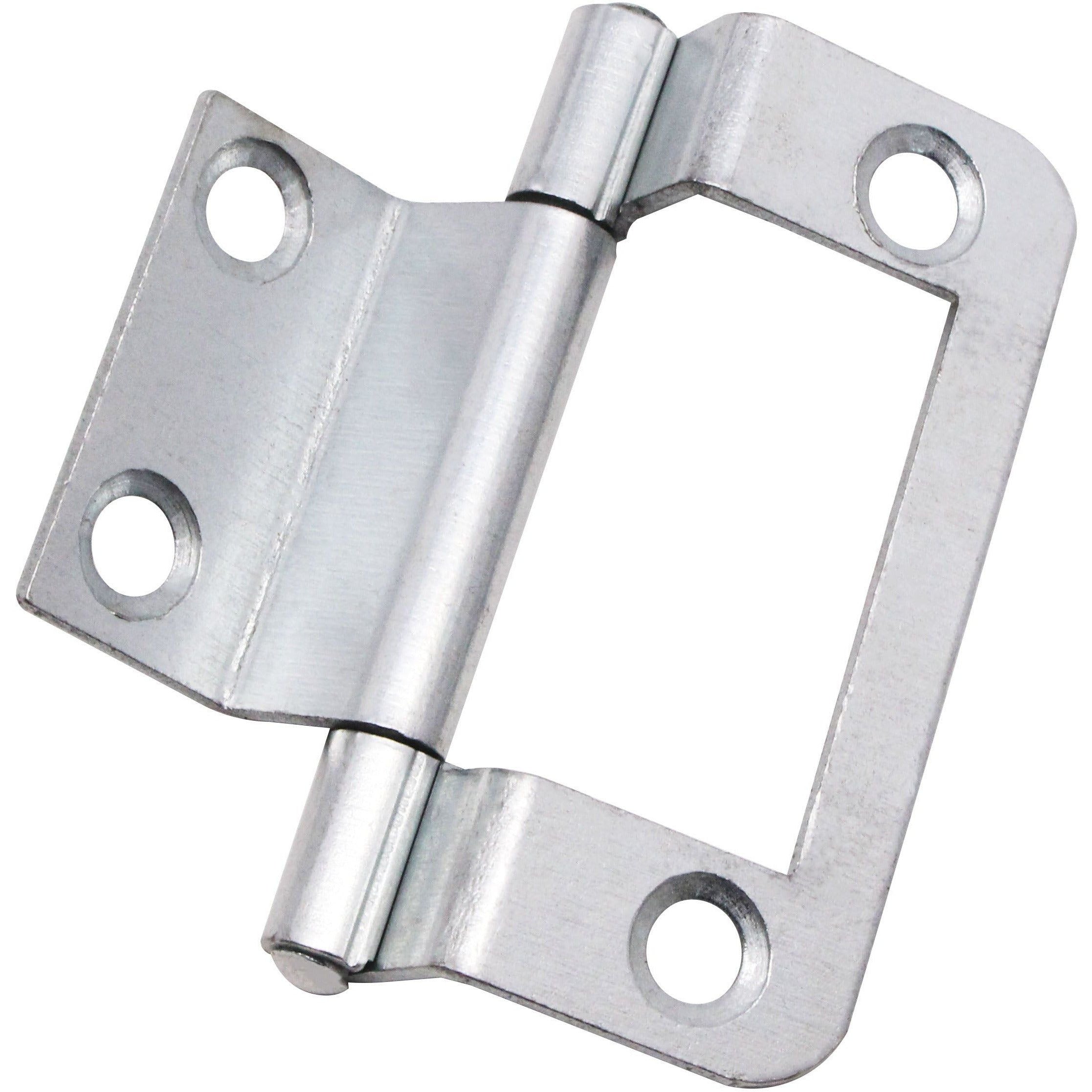 Steel Double Cranked Flush Cabinet Hinges 50mm Zinc Plated Pair Excluding Screws Tradefit 7846