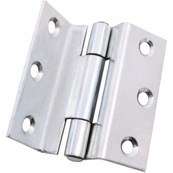 Rebated Cranked Stormproof Hinges 2.5" Steel - 63mm - Square - Zinc Plated - Pair - EXCLUDING Screws - tradefit